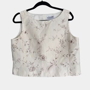 Title: Vintage Pendleton Silk Linen Floral Shell Tank Petite 14
